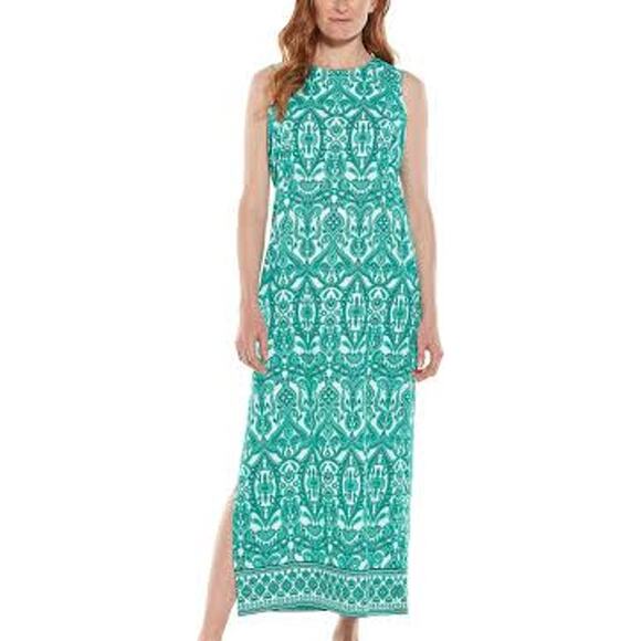 Coolibar D'orsay Sheath Dress sun protection upf 50+ size large maxi swim cover - Picture 1 of 5